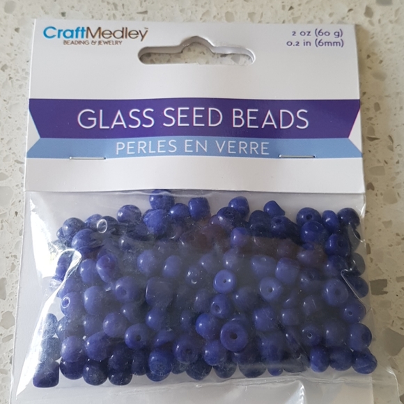 Royal Blue Glass Seed Beads, 2oz (60g)
